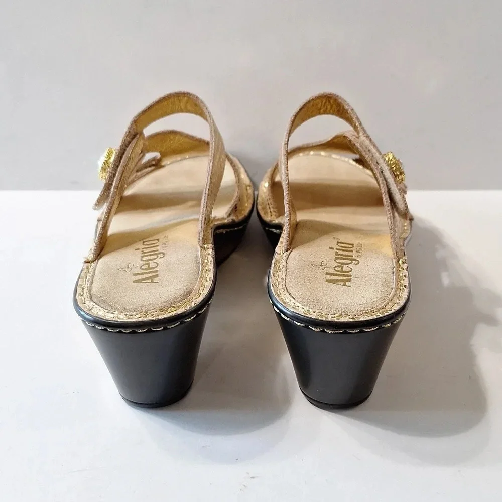 Alegria by PG Lite Gold Bohemian Carina Loti Wedge Sandals Size 36